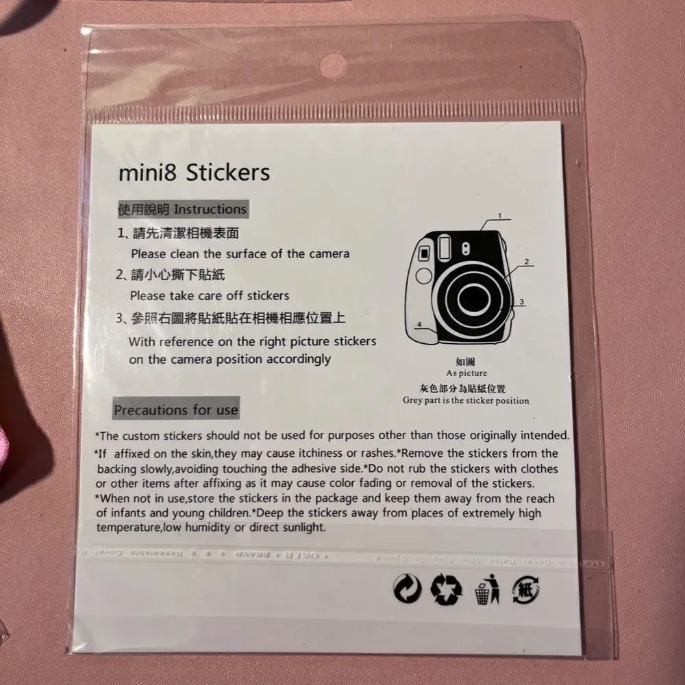 NEW Mini8 Camera Kit Mini 8 Sticker-strap-frames-hangers-backgrounds-& More